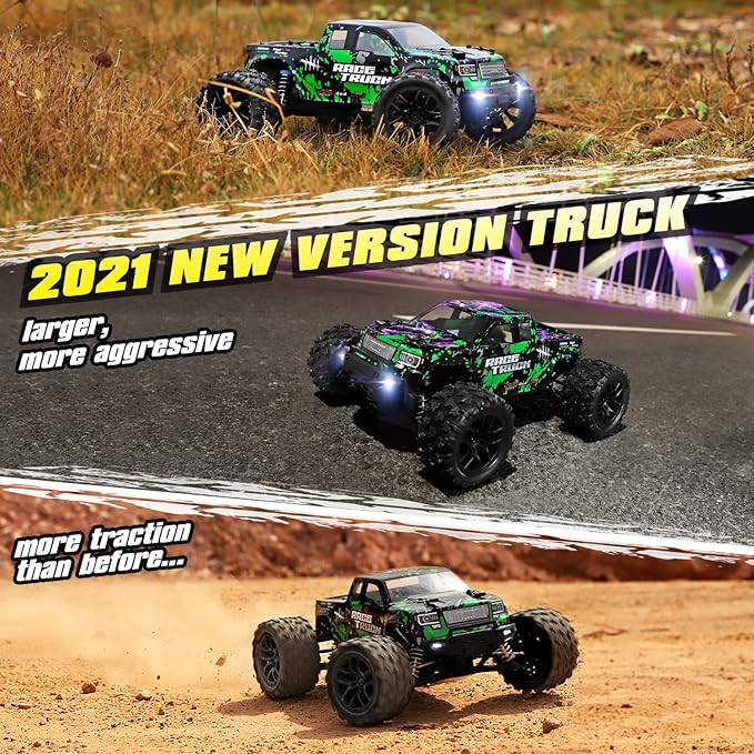 HAIBOXING 1/18 Scale RC Monster Truck 18859, Hobby Grade 4X4 Off-Road Truck Max Speed 36km/h, RC Cars for Adults and Kids Play Simultaneously Without Signal Interference, Two Batties for Each RC Car