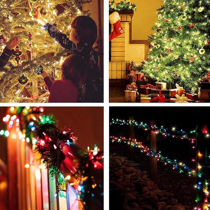 Haili Christmas Lights Outdoor,105FT 300 LED Color Changing Lights with Timer Remote, UL Certified 9 Lighting Modes for House Christmas Tree Halloween, Garden, Party, Wedding Decoration