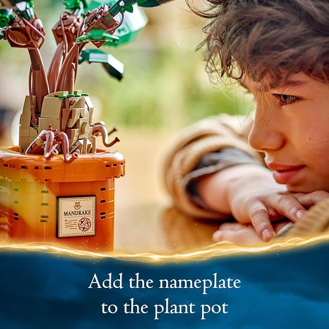 LEGO Harry Potter Mandrake Figure & Pot Plant Toy, Harry Potter Collectible Gift Idea for Kids, Magical Creature Playset for Room décor, Harry Potter Toy for 10 Year Old Girls, Boys or Any Fan, 76433