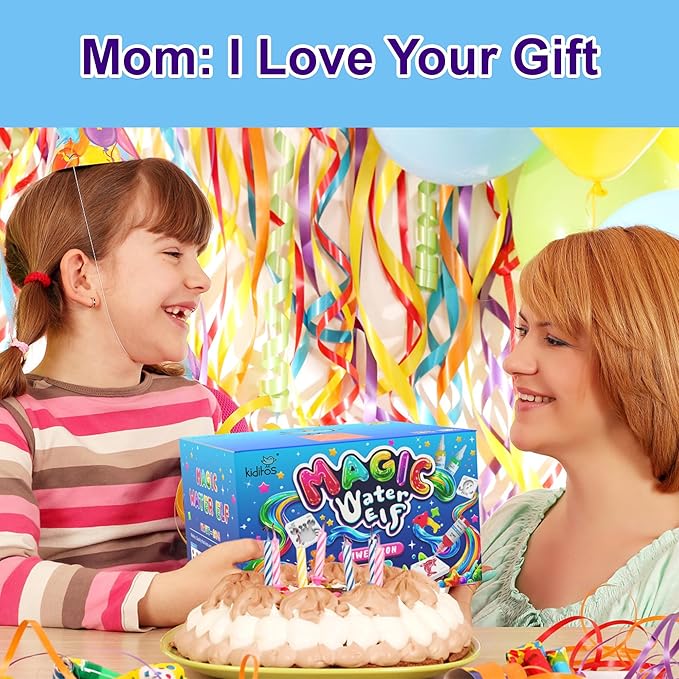 Kiditos Magic Water Elf Toy Kit, Aqua Fairy Water Gel Kit-20 Magic Gel&10 Animal Molds–Make Your Own Water Pets & Squishy Toys–Fun Summer DIY Craft Kit, Birthday Gifts & Party Favors for Kids Ages 3+