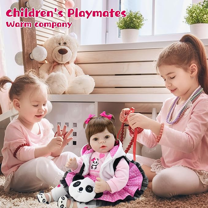 Reborn Baby Dolls Girl Set- 22 Inches Realistic Soft Vinyl Newborn Baby Doll That Look Real, Best Toy for Kids Ages 3+