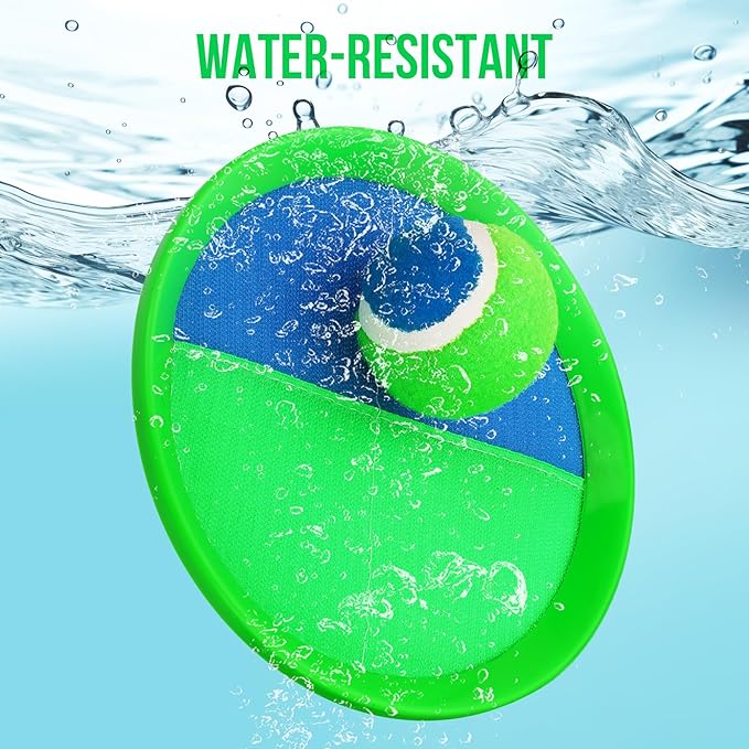 Toss and Catch Ball Set for Toddlers, Kids and Adults - 4 Pack - Kids Toys Outdoor Indoor - Sturdy & Water-Resistant, Great Game for Beach, Pool and Yard - Classic Gift for Boys Girls