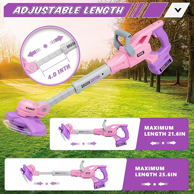 Toy Trimmer for Kids - Power Weed Eater Construction Tool Set, Outdoor Toy Gardening Lawn Equipment with Lights and Sounds, Educational Tool Gift for Boys, and Girls Ages 3+