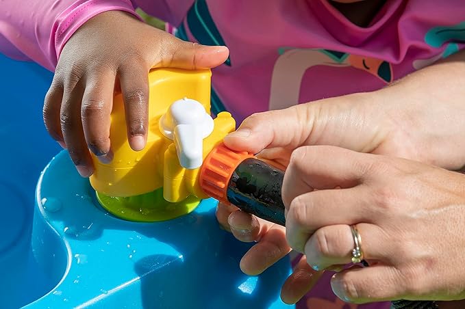 Step2 Waterpark Wonders Two-Tier Water Table, Kids Water Activity Sensory Playset, Comes with Umbrella, Summer Outdoor Toys, 11 Piece Water Toy Accessories, for Toddlers 1.5+ Years Old