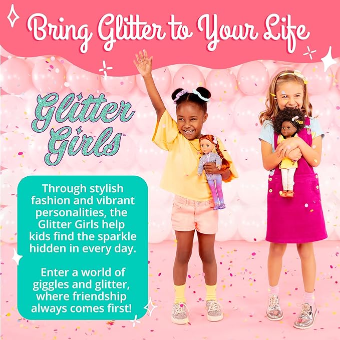 Glitter Girls – 14-Inch Poseable Doll Set – Blonde Hair & Green Eyes – School Locker, Roller Skates & Accessories – Toys for Kids 3 Years+ – Sunnie & GG School Locker Playset