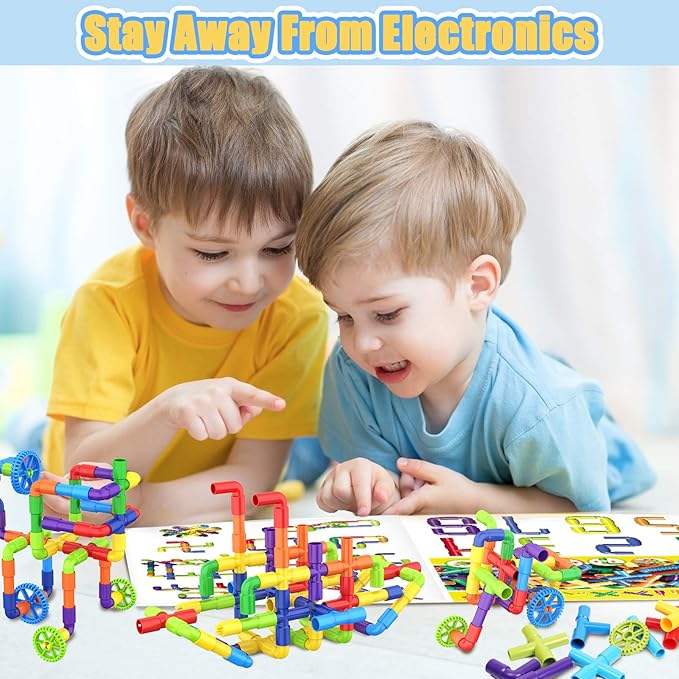EP EXERCISE N PLAY 250PCS Toy Building Set for Kids Ages 3 4 5 | STEM Learning | Durable Plastic Blocks | Interactive Educational Toy for Toddlers Boys Girls