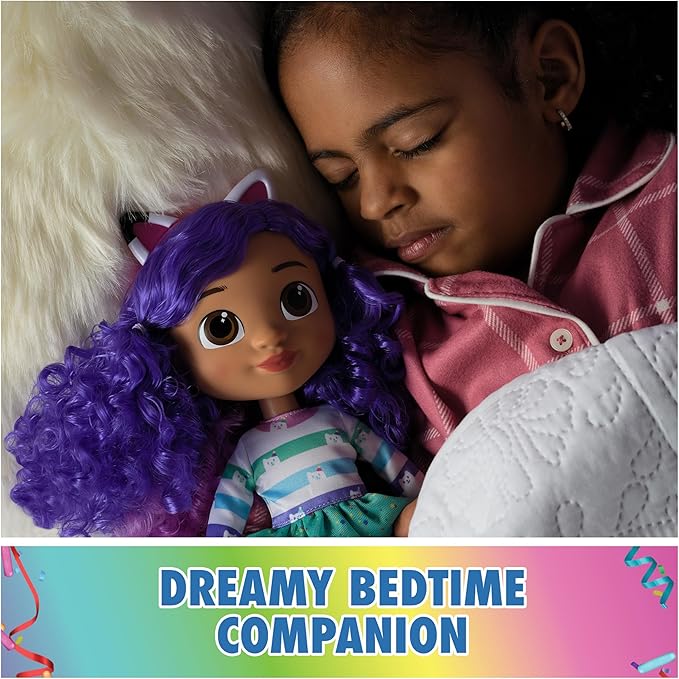 Gabby's Dollhouse, Sing & Celebrate Gabby Girl Doll, 13-Inches Tall with Sound Effects & Reversible Cat Ears, Kids Toys for Girls & Boys Ages 3+