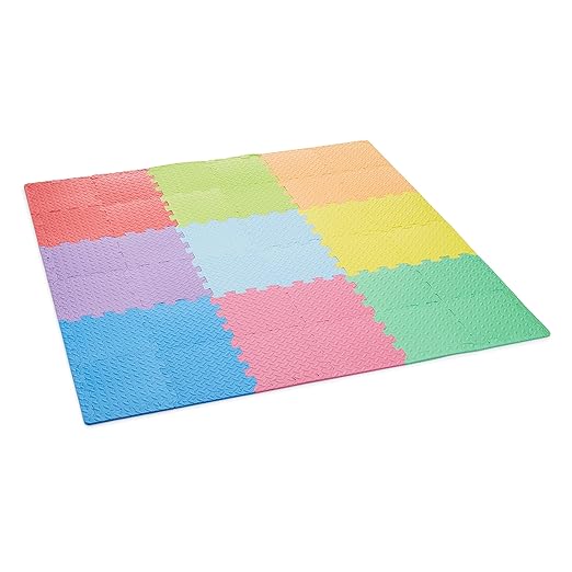 Amazon Basics Kids Puzzle Exercise Interlocking Play Mat, EVA Foam - Pack of 36 Tiles, 12" x 12", 54 Borders