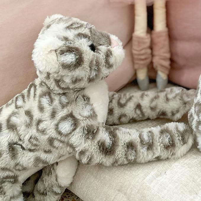 MON AMI Lucy The Leopard Stuffed Animal 15”, Plush Snow Leopard, Use as Toy or Nursery Room Décor, Wild Animals, Gift for Kids of All Ages