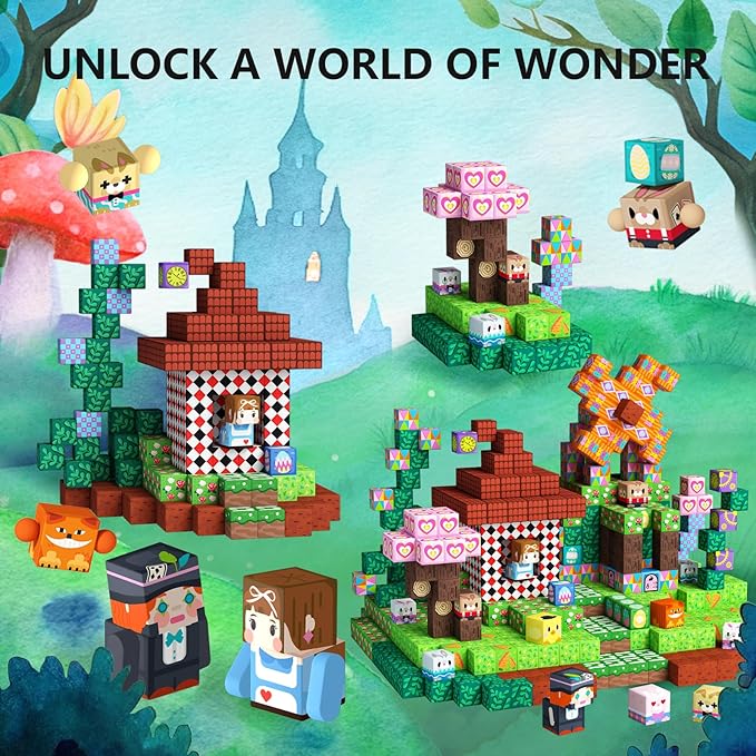 GobiDex 100PCS Magnetic Blocks Building Toys for 3+ Years Old Girls Boys, Game-Based Build MagWonder with Sensory Construction Set, Birthday Gifts for Kids(1inch)