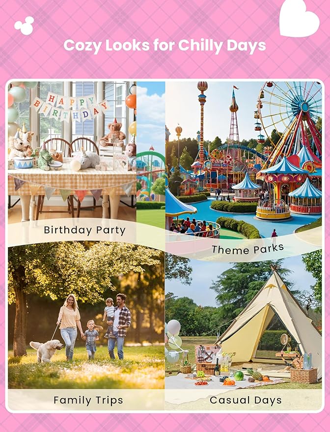 Disney Frozen Elsa Stitch Princess Moana Minnie Toddler Girl 2 Piece Outfit Kid Pearl Button Knit Top & Tweed Skirt Set 2-13Y