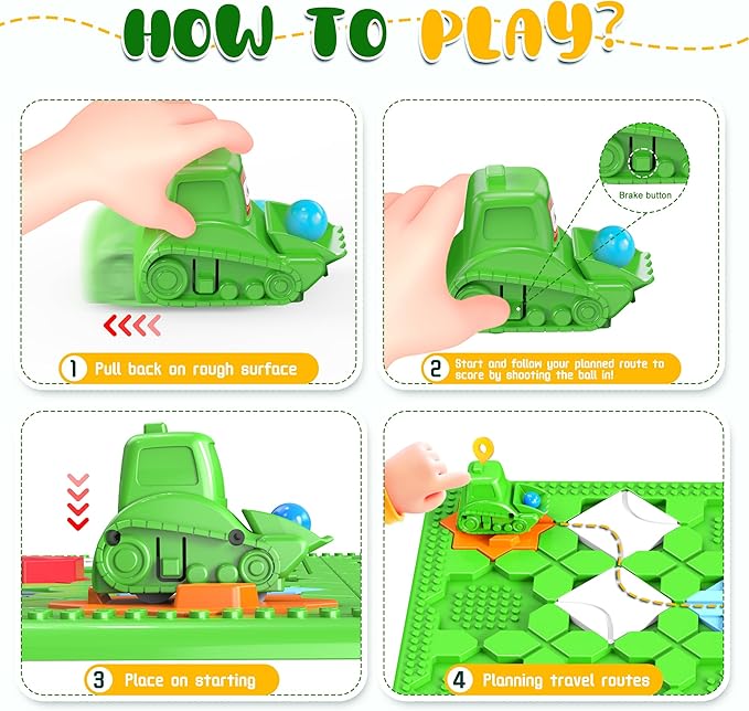 Road Builder Kids Logic Toys: Large Puzzle STEM Board Games, Educational Montessori Toys Birthday Gifts for Age 4-8 Year Old (Green)