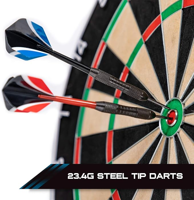 EastPoint Sports Bristle Dartboard Sets, High-Density Self-Healing Sisal Fibers, Easy-to-Mount Board - Perfect for Family Game Room, basements, bar, Man cave, or Garage