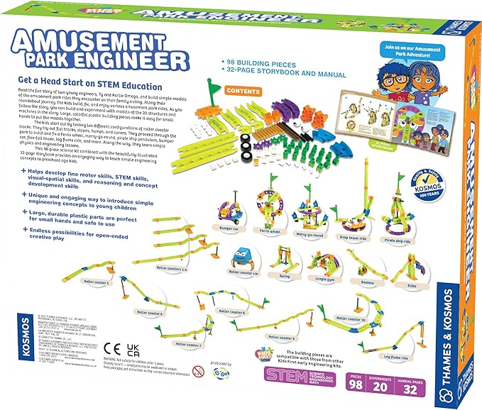 Kids First: Amusement Park Engineer | STEM Kit | Early Learning | STEM Toys | Building Kit |Ages 3+ | Pre- School Toys | Kid's Science