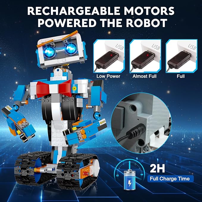 STEM Building Robot Toys for Kids 8-12, Educational Science Build Block Kits, Educational Remote Control Toy with App Control, Birthday Gift Ideas for Boys and Girls