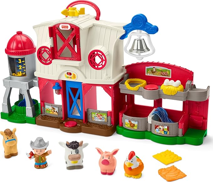 Fisher-Price Little People Toddler Learning Toy Caring for Animals Farm Playset with Smart Stages for Pretend Play Kids Ages 1+ Years (Amazon Exclusive)
