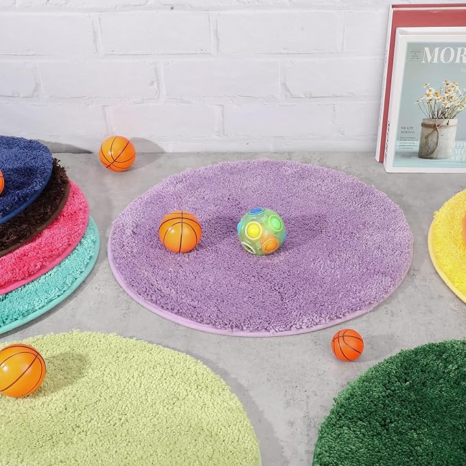 Funtery 6 Pieces Colorful Carpet Circle Seats 18 Inches Round Kids Classroom Floor Mat Soft Classroom Rugs Educational Cushions for Kids School Learning Area, Home Bedroom Play Areas Rugs