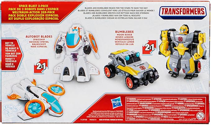 Transformers Toys Space Blast 2-Pack, Bumblebee and Autobot Blades 4.5-Inch Action Figures, Preschool Robot Toys for Kids Ages 3 and Up (Amazon Exclusive)