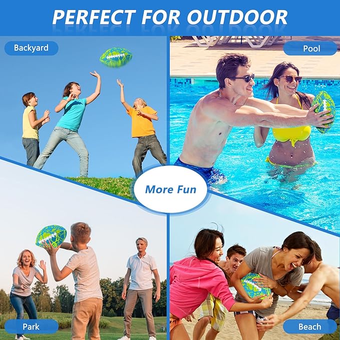 Jasonwell Pool Beach Water Football - Waterproof Football Strong Grip Fun Pool Toys Games for Swimming Pools Beach Lake Park Backyard Outdoor Play for Kids Children Teens Adults Family
