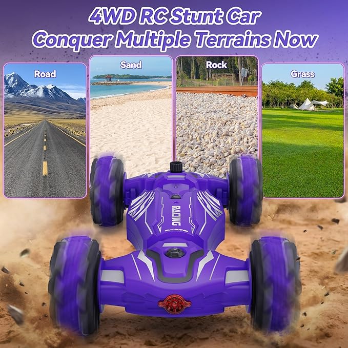 Dysaim Gesture RC Car, Birthday Gifts Toys for Boys Girls Age 6-12, 4WD Remote Control Car 360° Rotate Transform Drift RC Cars with Lights Music Sprayer, 2.4Ghz Hand Controlled