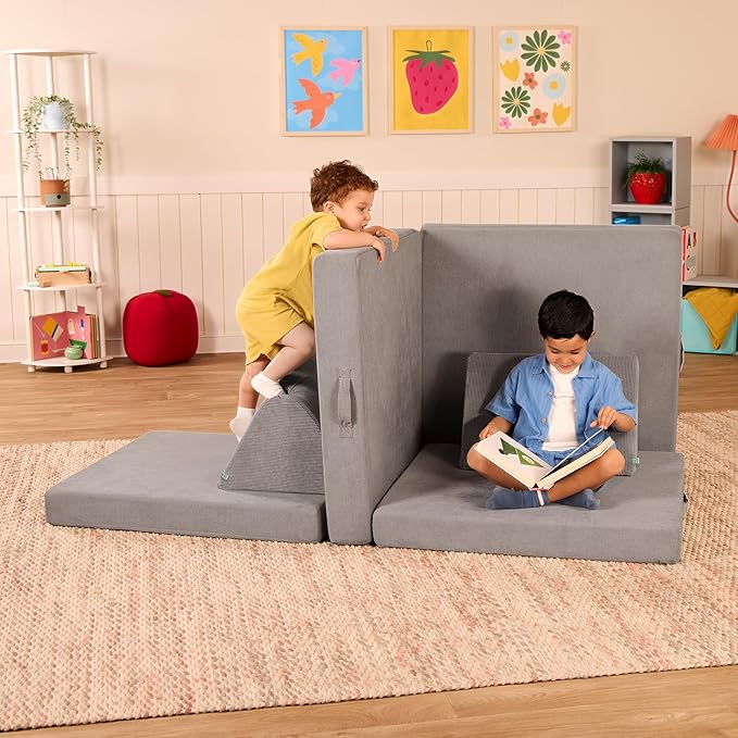 B. toys – Foam Fort Playset – Modular Foam Building Set – Sensory Fabric Covers & Handles – Removable & Machine-Washable Covers – 12 Months + – WonderFort