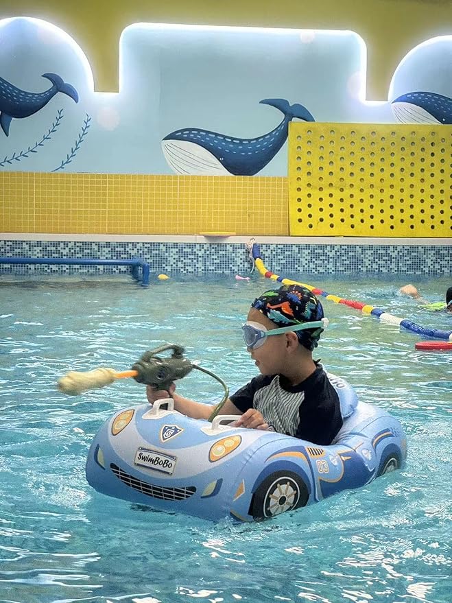 Car Pool Floats for Toddlers 1-3 with Random Water Gun, Inflatable PVC Baby Swimming Float, Toddler Pool Floats Seat Boat, Pool Toys with Handle for Kids Boys Girls Age 2-4, 3-5