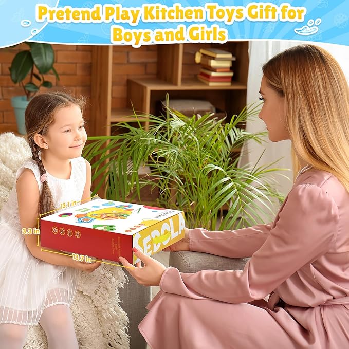 Play Sink with Running Water - Kitchen Kids Sink Toys with Fishing Game Toys for Floating Pool Water Play, Upgraded Electric Faucet & Water Slide Pretend Play Toys Kids Role Play Dishwasher Toy