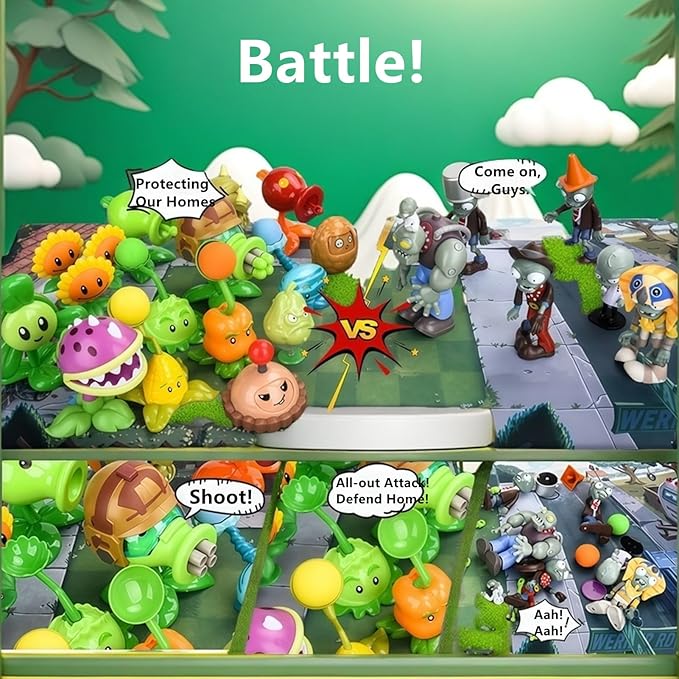 JHESAO 22PCS Plants and Zombies Toys Action Figures PVZ Toys Set 1 2 Series Great Gifts for Kids and Fans, Birthday and Christmas Party New