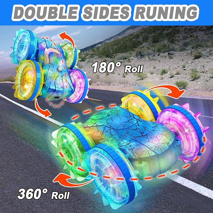 Amphibious Remote Control Car Boat,2.4Ghz 360° Rotation Gesture Sensing Stunt RC Cars,4WD Waterproof Rc Trucks,Water Beach Pool Toys for Kids Ages 6-12,Toys Gifts for Boys and Girls