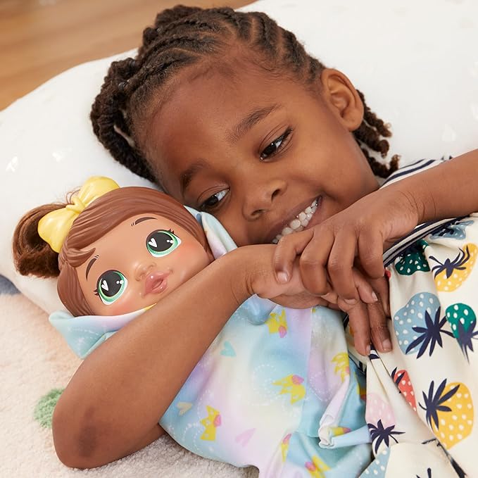 Baby Alive Shampoo Snuggle Sophia Sparkle Brown Hair 11 Inch Water Baby Doll Playset, Toys for 3 Year Old Girls & Boys & Up