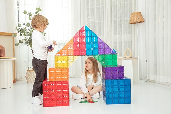 162PCS Premium MagneticTiles, MagnetTiles, STEM AUTHENTICATED, MEGA MagnetTiles Set,Magnetic Blocks,Magnetic Building Blocks,Magnets for Kids,MagneticTile Toy Boys Girls Age 3 4 5 6 7 8
