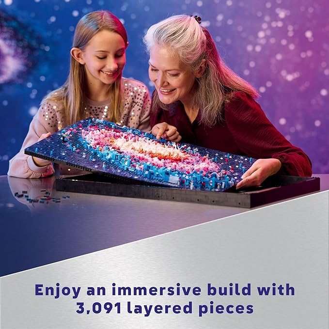 LEGO Art The Milky Way Galaxy Building Set - Space Decor DIY Kits for Adults for Bedroom Wall, Ages 18+ - Gift Ideas for Space Lovers, Men & Women - Includes Frame for Display - 31212