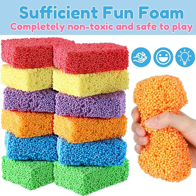 Shappy 24 Blocks Modeling Foam Clay for Kids Clay Foam Beads Education Preschool Toys for Kids Develop Creativity DIY Art Crafts, 6 Colors