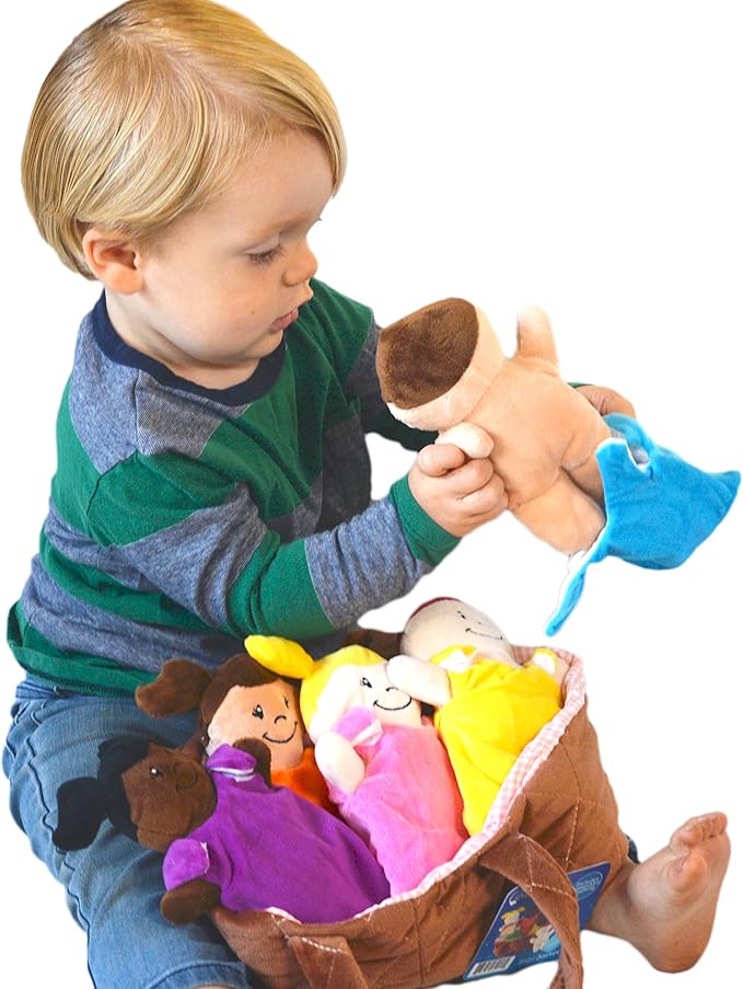 Basket of Babies Plush Baby Doll Set with Removable Clothing - Multicultural Diversity Baby Doll Toys for Boys and Girls with 6 Soft Baby Dolls, Interchangeable Clothing, Basket, Pillow, and Blanket