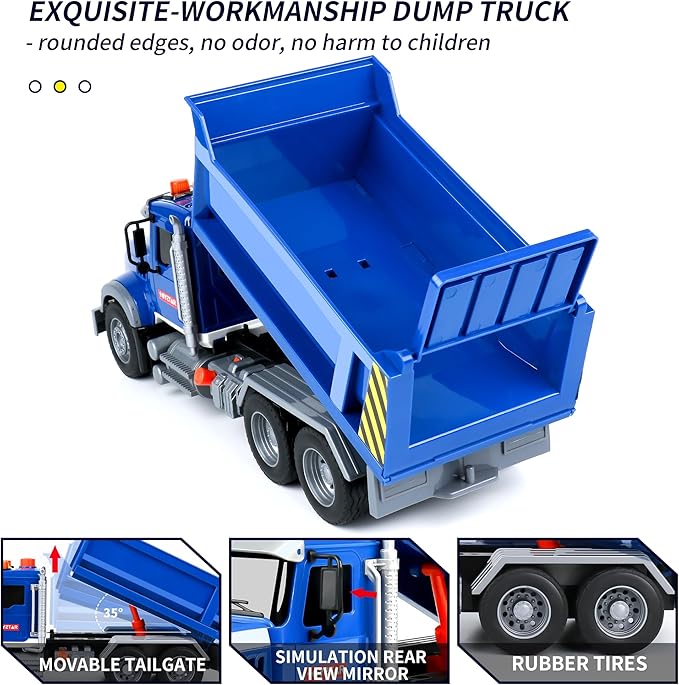 Dwi Dowellin Toddler Trucks Toys for Boys Age 3-5,Big Dump Truck with Lights and Sounds,Kids Boy Toys Christmas Birthday Gift Car