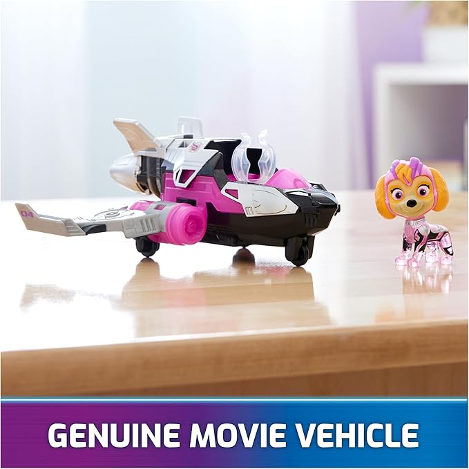 Paw Patrol: The Mighty Movie, Airplane Toy with Skye Mighty Pups Action Figure, Lights and Sounds, Kids Toys for Boys & Girls 3+