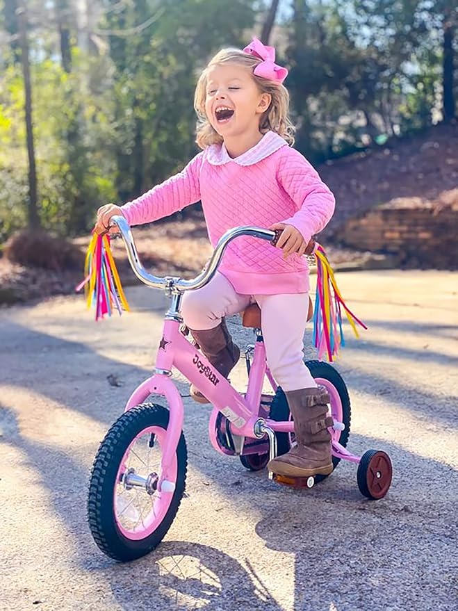 JOYSTAR Vintage Kids Bike with Training Wheels & Basket, 12 14 16 20 24 Inch Girls Bike for 2-14 Years Old, Multiple Colors