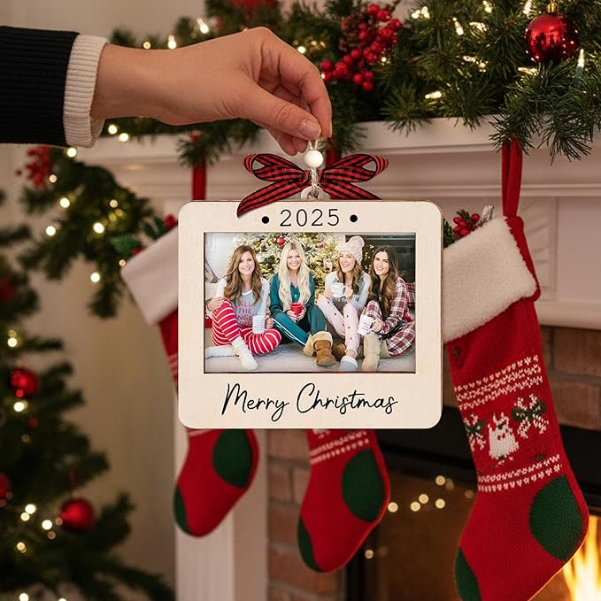 2025 Christmas Ornament Picture Frame - Polaroid Friends Photo Frame Ornaments - Picture Frame Ornament For Tree - Merry Christmas Ornaments With Picture Insert - Christmas Gift For Friends