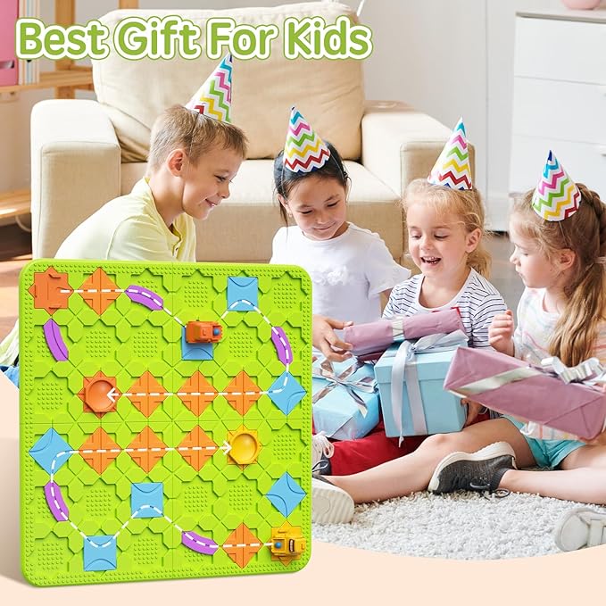Logical Road Builder Puzzle Games, STEM Learning Toys for Kids Ages 3-8, Montessori Preschool Educational Toys for Fine Motor Skills, Creative Construction Gifts, 200+ Routes & Storage Bag Included
