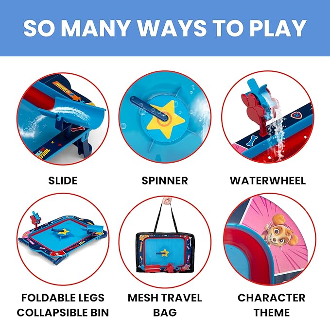 Delta Children PAW Patrol Water Activity Table - Collapsible & Portable - Ideal for Travel - Outdoor Kids Water Sensory Table, Blue
