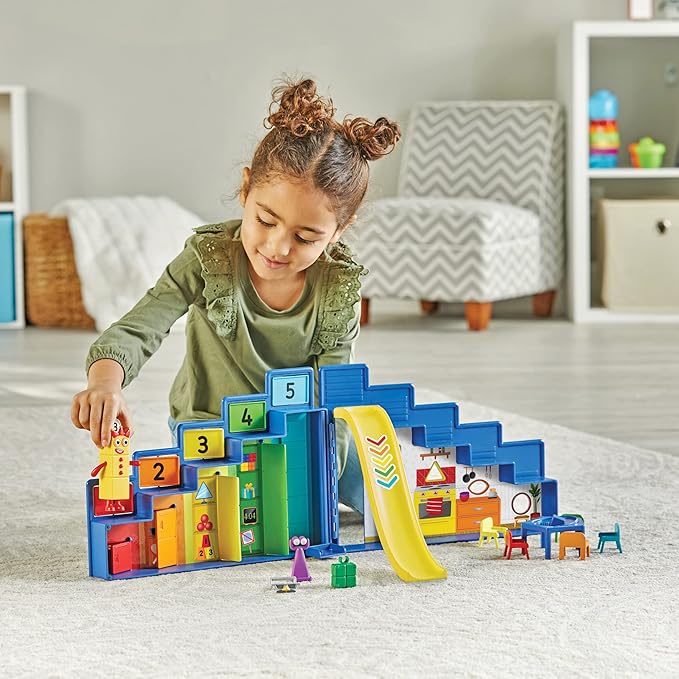 hand2mind Numberblocks Super Secret Step Squad Headquarters Play Set, Toddler Doll House, Clubhouse Dollhouse, Action Figure House, Cartoon Character Toys, Imaginative Toys