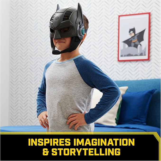 DC Comics, Armor-Up Batman Mask with Visor, 15+ Sounds & Phrases, Lights, Super Hero Costume, Kids Roleplay for Boys and Girls Ages 4 and Up