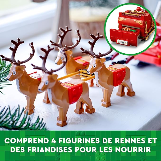 LEGO Santa's Sleigh - Building Toys for Kids, Boys & Girls, Ages 9+ - Indoor Christmas Decorations for Home W/Santa Claus Figurine & Reindeer - Gifts for Boys & Girls - 40499