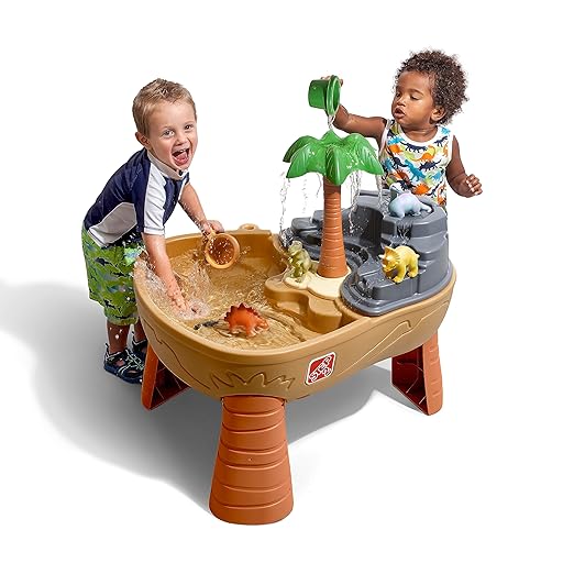 Step2 Dino Dig Sand and WaterTable, Kids Activity Sensory Playset, Summer Outdoor Toys, 7 Piece Water Toy Accessories, For Toddlers 2-5 Years Old