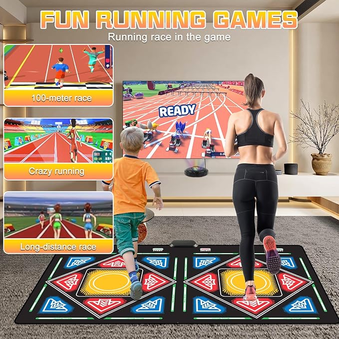 Dance Mat, Electronic Dance Mat for TV with HD Camera, Wireless Double User Dance Mat with Game Controller, Non-Slip Dance Pad for Kids Adults, Christmas Birthday Gifts for Girls Boys