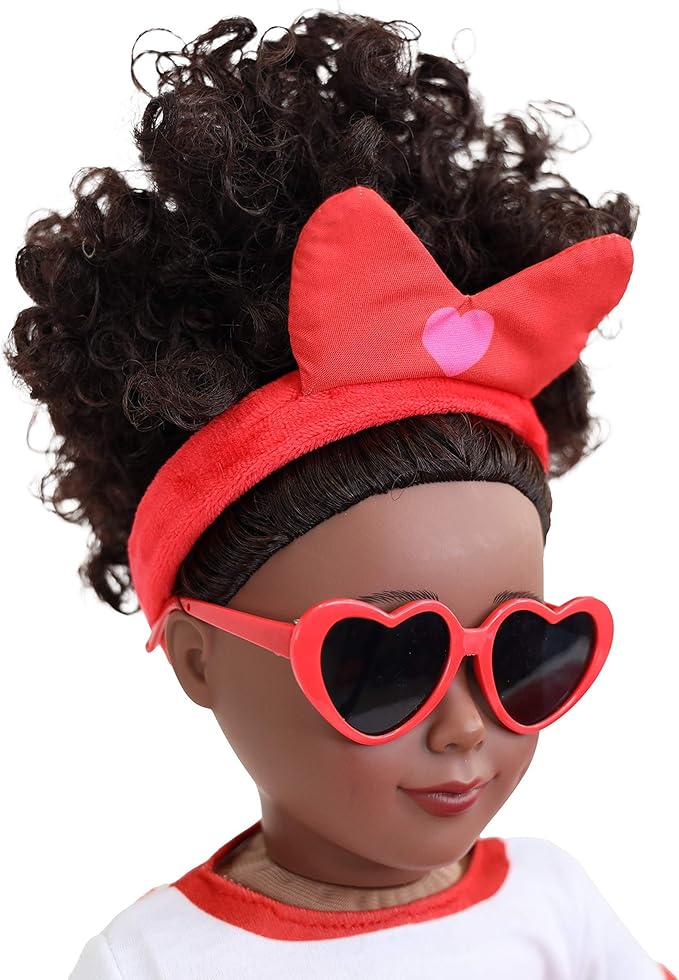 Playtime by Eimmie 18 Inch Doll Clothes and Accessories, Holiday Day Outfit with Red Tutu Dress & Matching Headband, Clothing Sets & Stuff - Fits American, Generation & Similar 18” Dolls for Girls