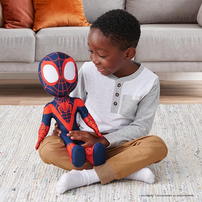 Marvel Spidey and his Amazing Friends My Friend Miles Talking Plush - 16-Inch Miles Morales with Sounds - Toys Featuring Your Friendly Neighborhood Spideys