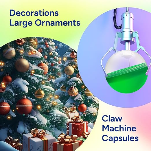 Claw Machine Capsules Translucent Red Plastic Sphere Large Party Favor Containers Round 7 pcs 4.7 inch Jumbo Plastic Christmas Ornaments Extra Large Gift Box Craft Party Supplies Vending Capsules
