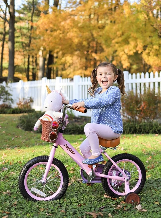 JOYSTAR Vintage Kids Bike with Training Wheels & Basket, 12 14 16 20 24 Inch Girls Bike for 2-14 Years Old, Multiple Colors