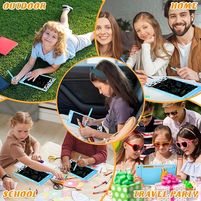 Nezyo 12 Pack Large Toy Party Favors LCD Writing Tablet for Kids 8.5 Inch Cartoon Toys Drawing Tablet Erasable Reusable Electronic Drawing Pads for Birthday Party Supplies Gifts Goodie Bags Stuffers